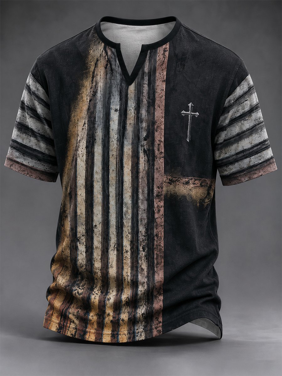 Men's Vintage Faith Faux-Linen T-shirt