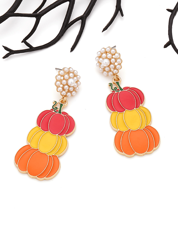 Halloween Ombre Pumpkin Drop Earrings