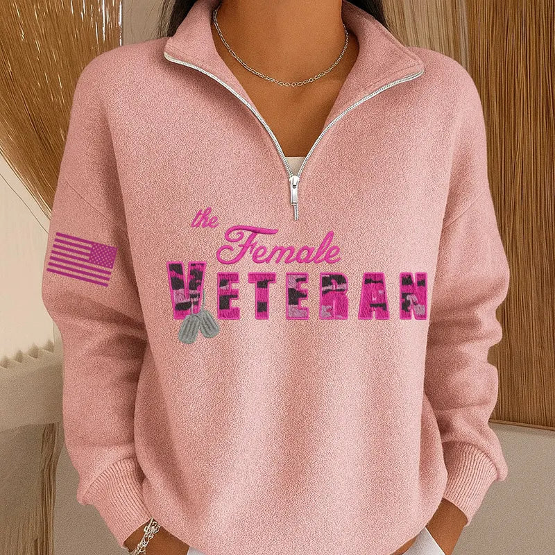 Women's Veteran Printed Casual Sweatshirt