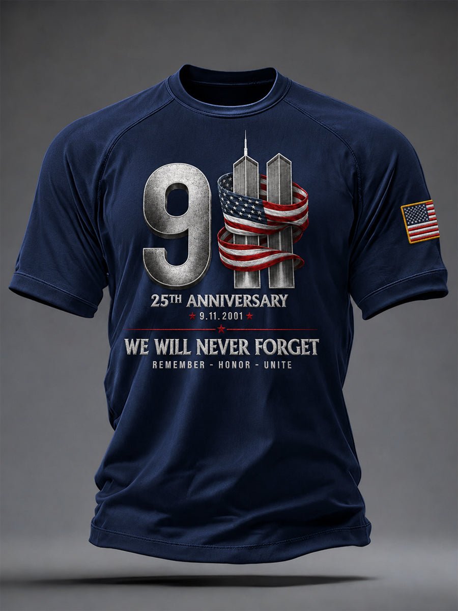 Men's 9/11 Remembrance Memorial Print T-Shirt