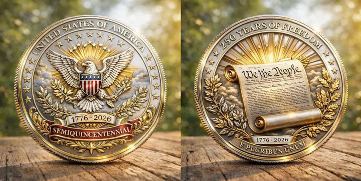 United States of America 250 Years of Freedom 1776–2026 Commemorative Metal Medal