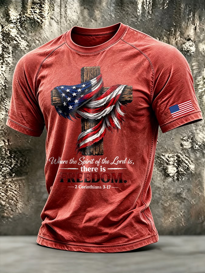 Men's Retro Print Short-Sleeve T-Shirt