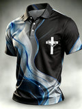 Men's Faith Cross-Print Short-Sleeve Polo Shirt