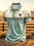 Men's Western-Style Faith Print Casual Polo Shirt