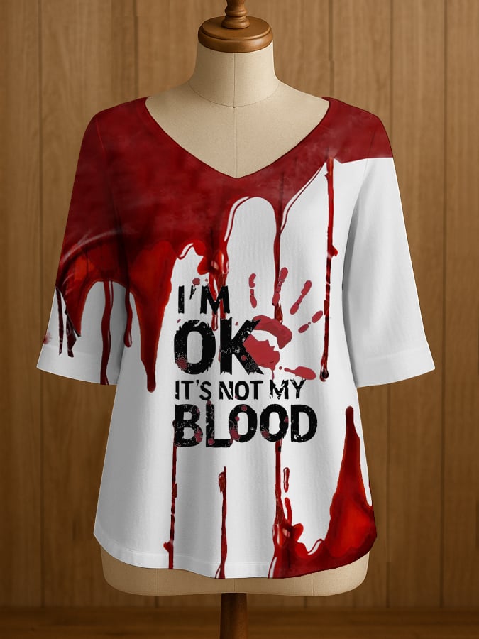 Women's Blood Stains Printed T-Shirt