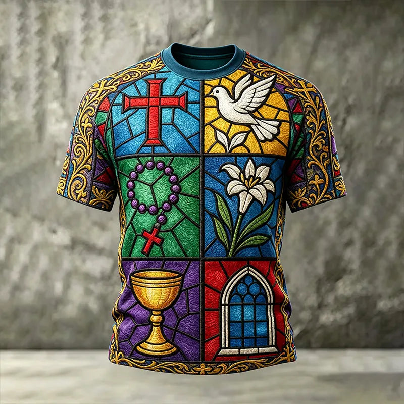 Men's Faith Art Printed Casual T-Shirt