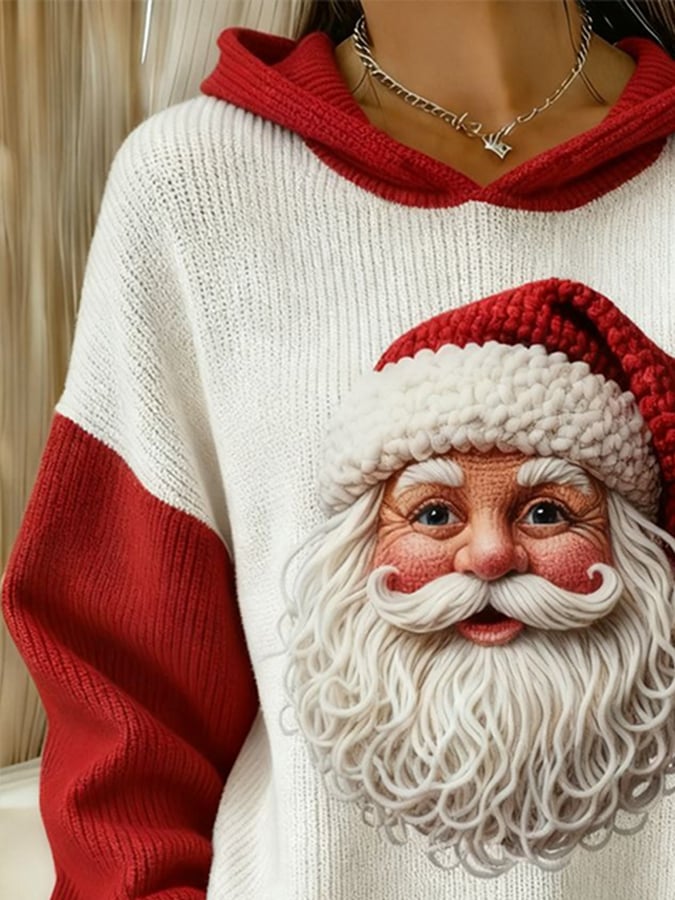 Women's Santa Claus Print Hoodie