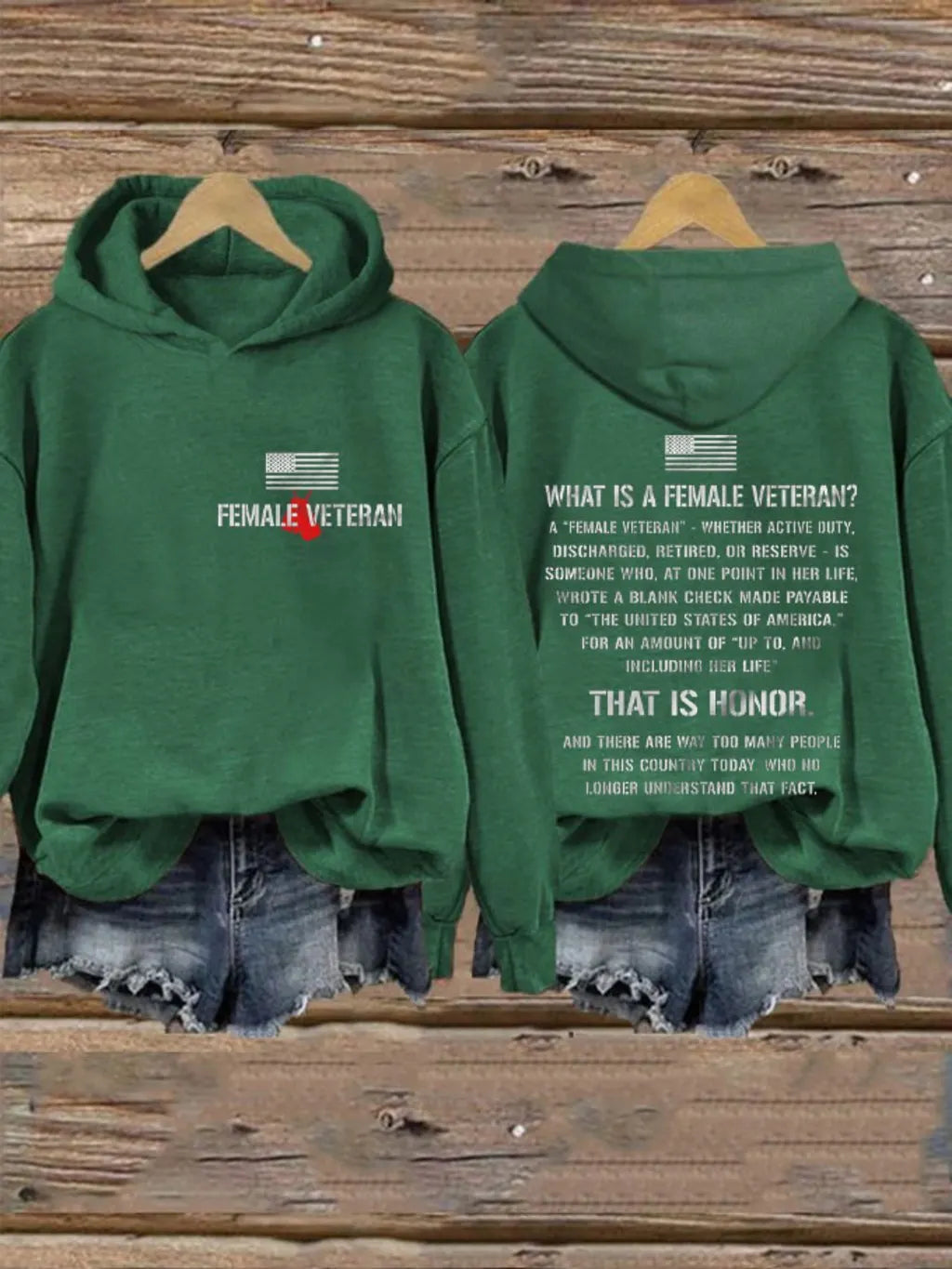 Women's Female Honor Veterans Day Printed Sweatshirt