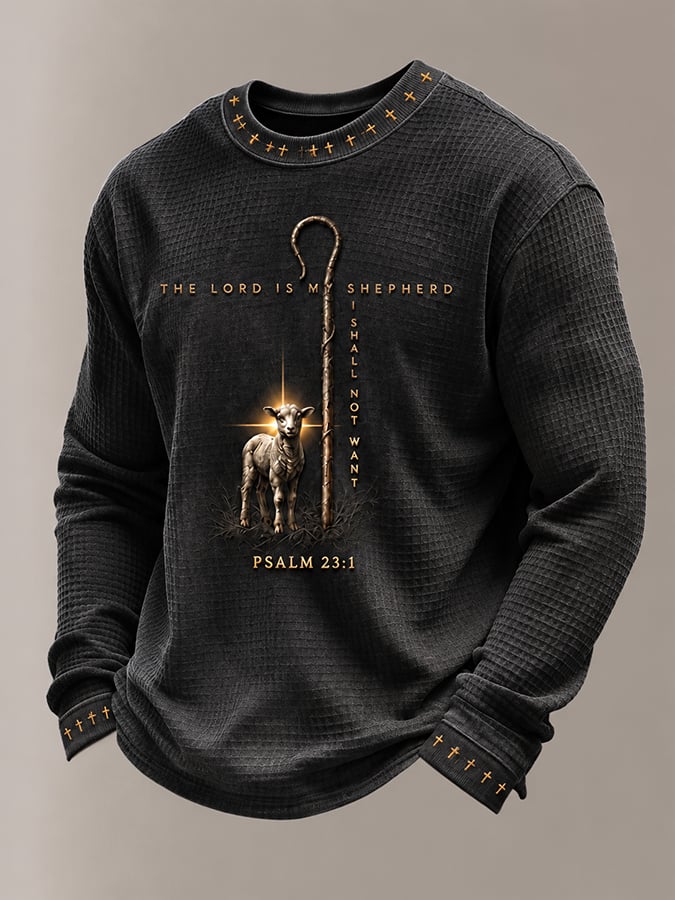 Men's The Lord Is My Shepherd I Shall Not Want Printed Casual Top