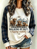 Women's Highland Cattle  Cow Walking By Faith  Tripping Constantly   Faith Top
