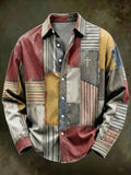 Men's Vintage Geometric Faith Long-Sleeve Shirt