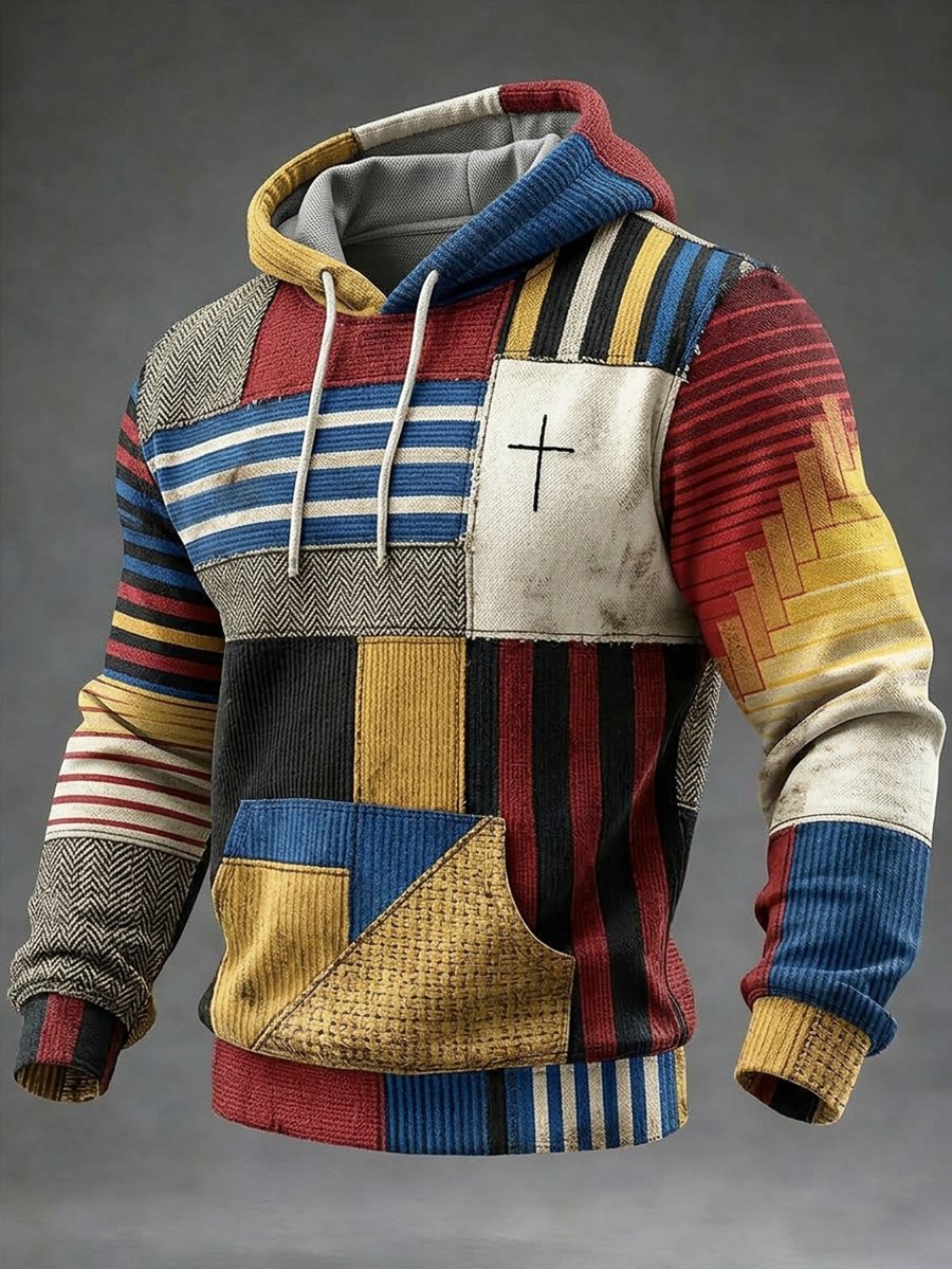 Men's Casual Faith Bauhaus Print Hooded