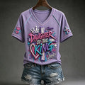 Daughter Of The King Christian Faith Cross Crown Graffiti V-Neck T-Shirt Chosen Loved