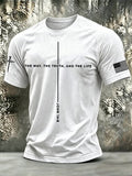 Men's Retro Faith Print Short-Sleeve T-Shirt