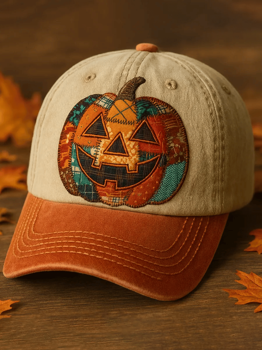 Vintage Pieced Pumpkin Art Print Hat