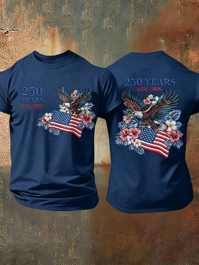 Men'S Retro American Independence Day Printed Short Sleeved T-Shirt