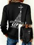 Women's Casual Leopard Print Christmas Tree Sweatshirt