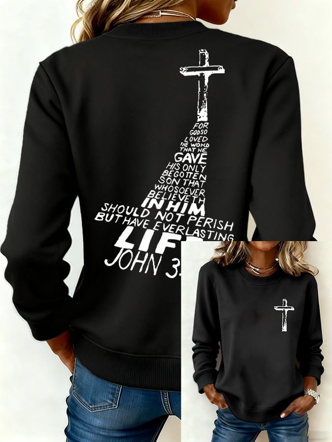 Women's Casual Leopard Print Christmas Tree Sweatshirt