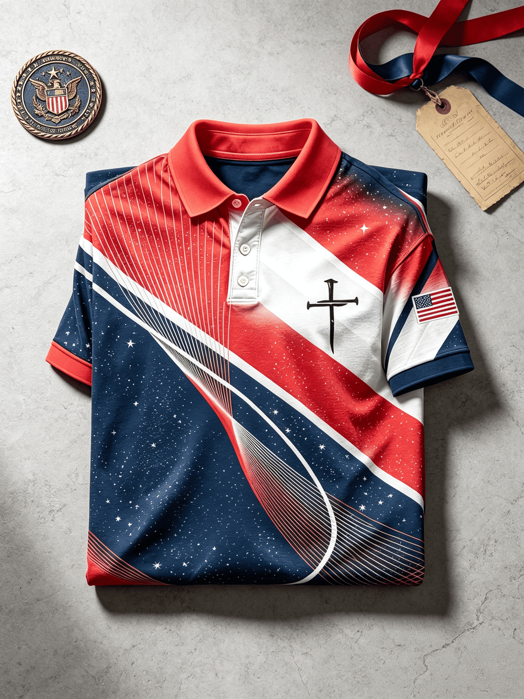 Men's Business Casual Faith Graphic Print Short Sleeve Polo Shirt