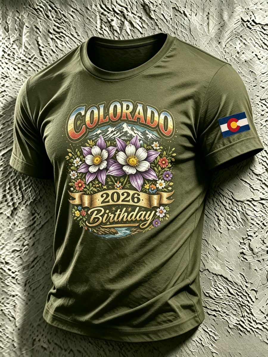 Men's Colorado Strong Print Short Sleeve T-Shirt