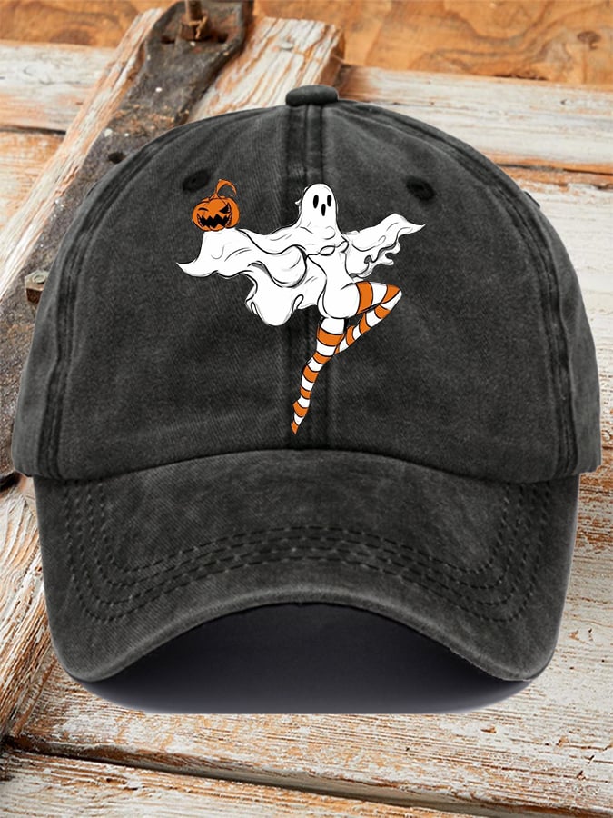 Retro Ghost Print Baseball Cap