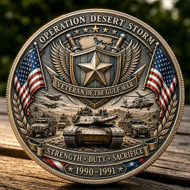 Operation Desert Storm Veteran Commemorative Metal Medal
