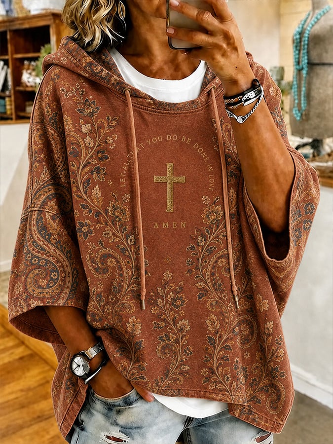 Women's Vintage-Style "Faith" Print Top