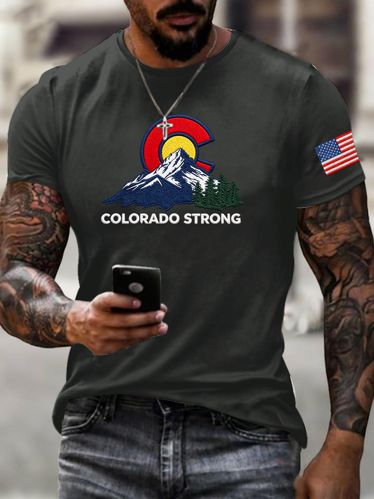Male COLORADO STRONG Printed T-Shirt
