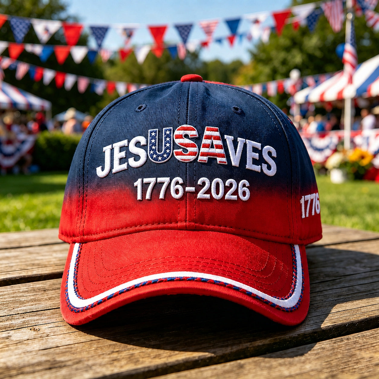 American (Jesus Saves 1776–2026) Fashion Art Baseball Cap