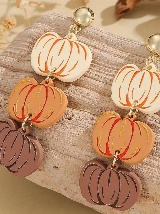 Halloween Pumpkin Element Earrings
