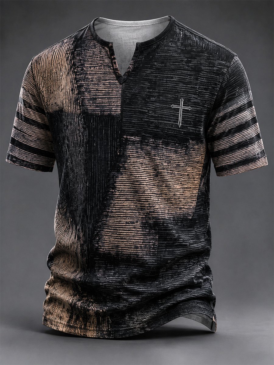Men's Vintage Faith Faux-Linen T-shirt