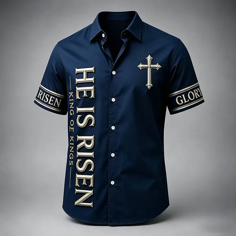 Men's Faith Cross Printed Casual Shirt