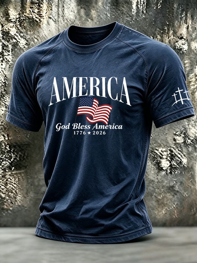 Men's Retro Print Short-Sleeve T-Shirt