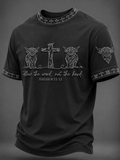 Men's Retro Follow The Word Not The Herd Printed Casual T-Shirt