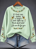 Women's Casual Faith Print Long-Sleeve Sweatshirt