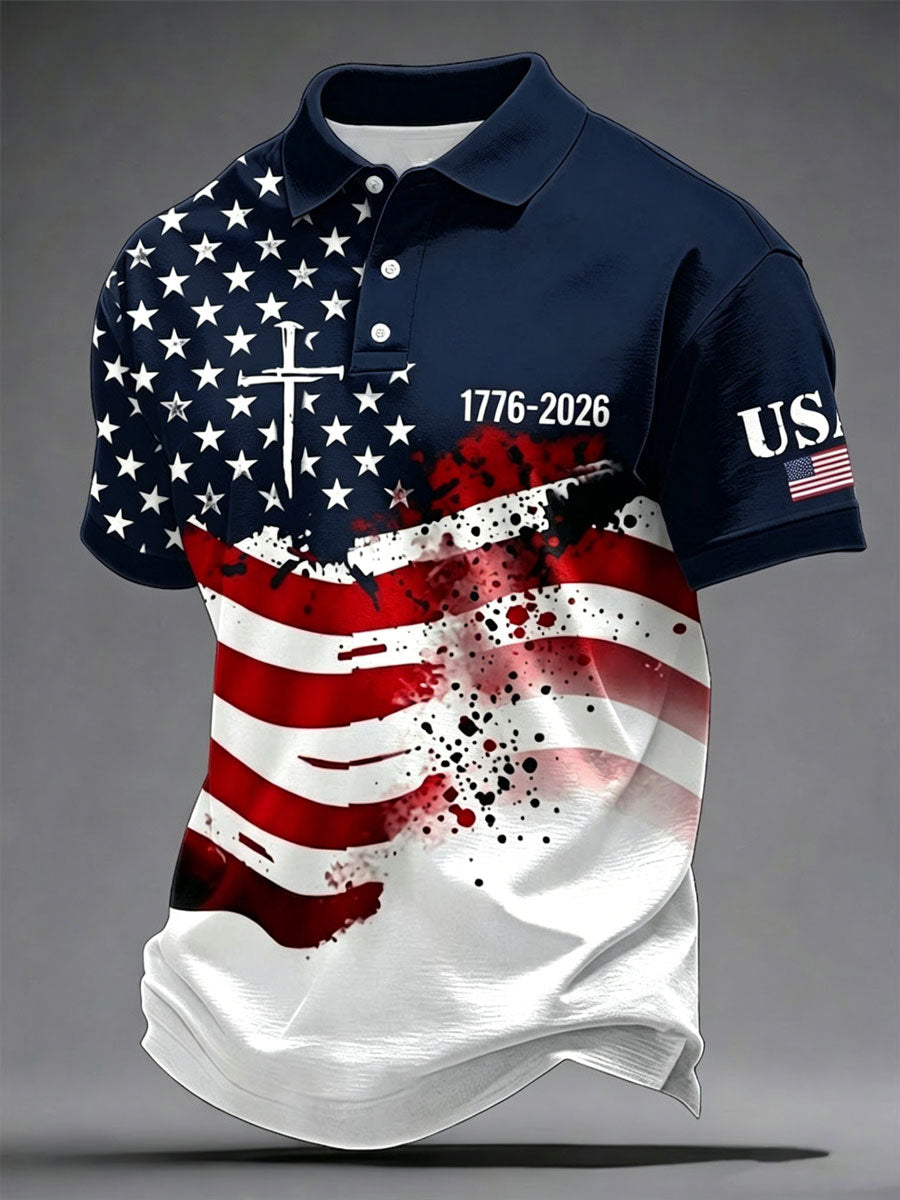 Men'S Independence Day Faith Casual Polo Shirt