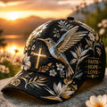Faith Hummingbird Floral Art Print Baseball Cap