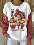 Women's Fun Thanksgiving Turkey Print Top