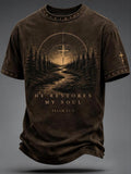 Men's "Faith" Print Crew-Neck Short-Sleeve T-Shirt