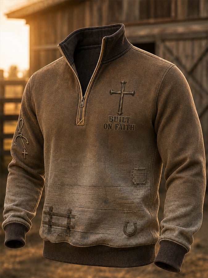 Men'S Casual Faith-Print Sweatshirt