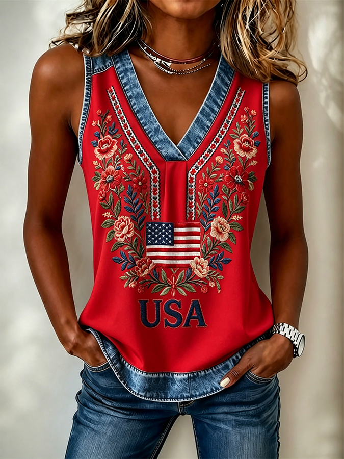 Women'S 250 Years  Printed Casual Vest