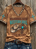Women'S Western Style Faith Print T-Shirt