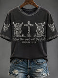 Women's Retro Follow The Word Not The Herd Print Comfortable T-Shirt