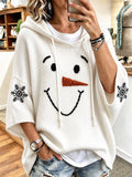 Women's Casual Loose-Fit Sweatshirt with Christmas Snowman Print