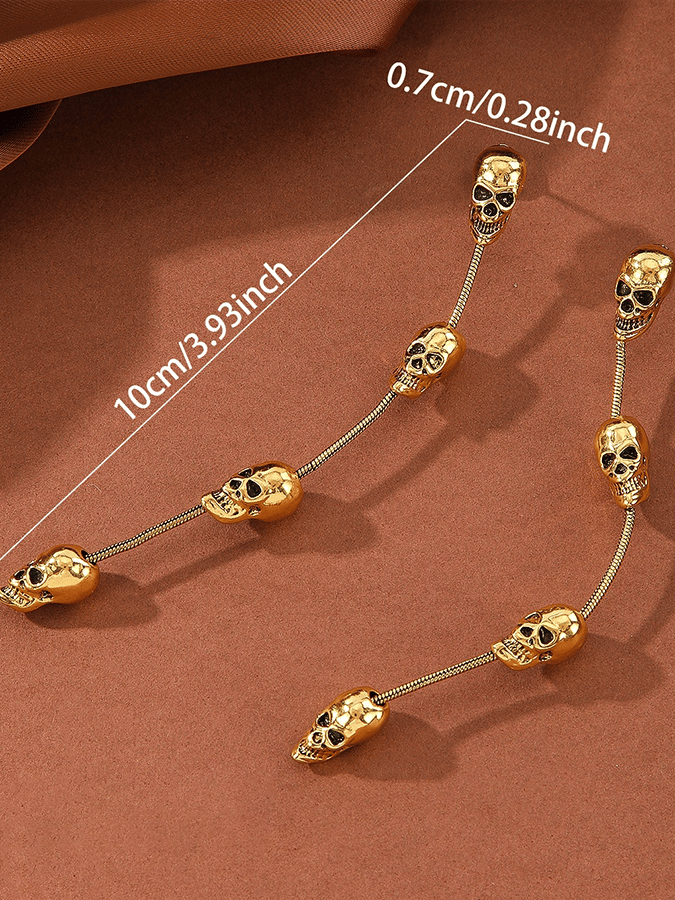 Halloween Snake Chain Skull Tassel Long Accessory Earrings