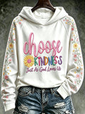 Women's  Retro Choose Kindness, Just As God Loves Us Faith Print Top