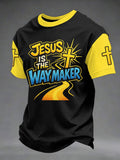 Men's Jesus Is The Way Maker Printed Casual T-shirt