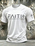 Men's Retro Faith Print Short-Sleeve T-Shirt