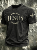 Men's Retro Jesus Printed Casual T-Shirt