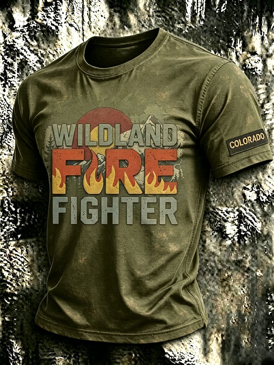 Men'S Retro T-Shirt Paying Tribute To Colorado Firefighters